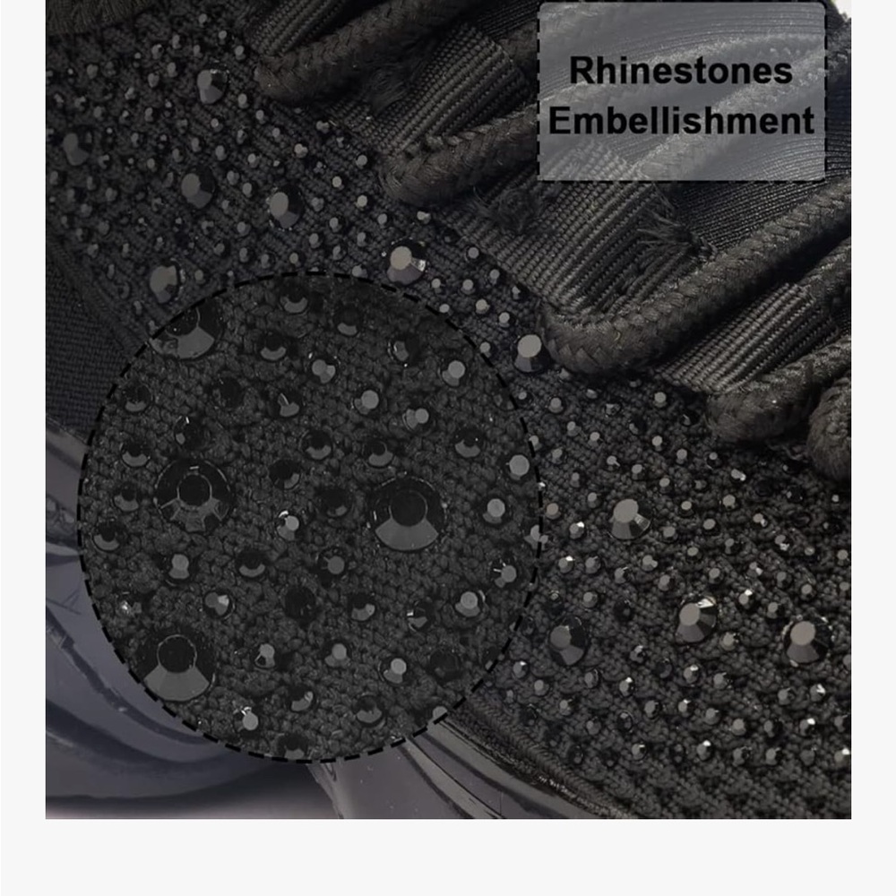 Black Rhinestone Sneakers - Picture 5 of 6